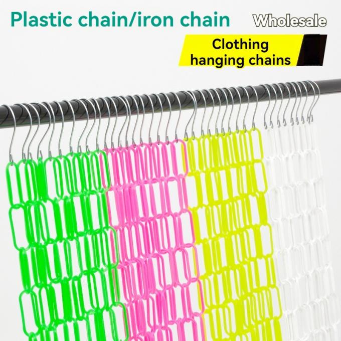 1.3m Longueur / 23 trous Chaîne en plastique Vêtements en plastique colorés Collier Armoire Collier Collier Économie d' espace Organiseur Collier 4