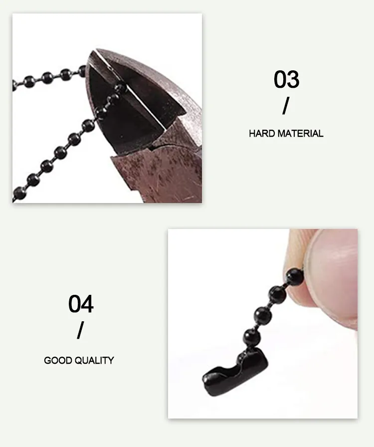 Chaîne à rouleaux en acier inoxydable pré-coupée de 2,4 mm Chaîne à billes pour dogtag Taille personnalisée 2