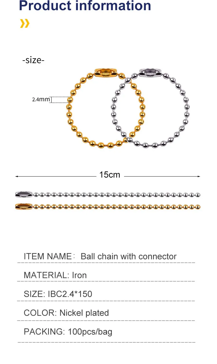 Ball Chain in Stock Metal Bead Low Price Chain