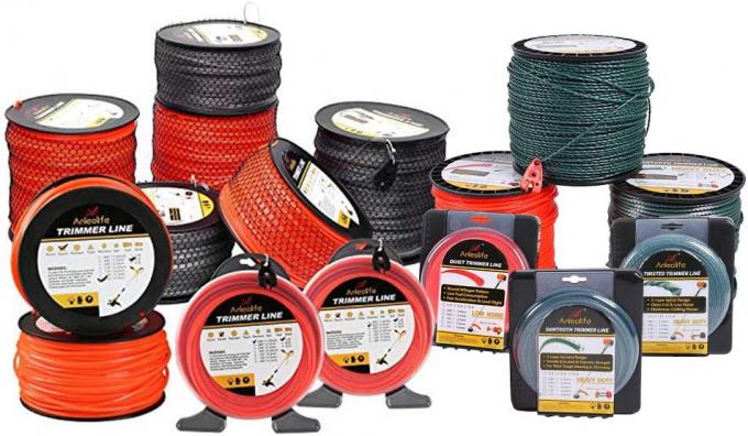 0.080" Carré de nylon cordes Trimmer ligne Weed Wacker mangeur d'herbes personnalisé Étiquette 6