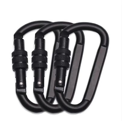 Un bon prix. OEM Industrie lourde Logo personnalisé Aluminium D Carabiner hamac Carabiner avec vis verrouillage D crochet en ligne