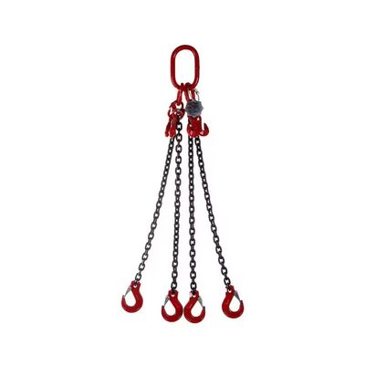 Chaînes de levage rouges à crochets G80 en acier allié de 8 mm de diamètre