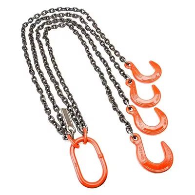 acheter Chaînes de levage de charge Sling 4 jambes Noir Traction de la cravate Chaînes rigging pour les charges lourdes online manufacture