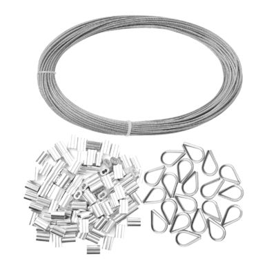 acheter Cable de câble galvanisé en acier inoxydable de 1/16 pouce avec manches et doigts en aluminium online manufacture