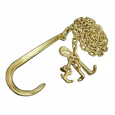 acheter Diamètre 8 mm Noir jaune chaîne de transport galvanisée chaînes de remorquage avec crochets online manufacture