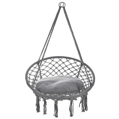 Chaise suspendue de camping tissée à la main chaise balançante à cordes de coton moderne