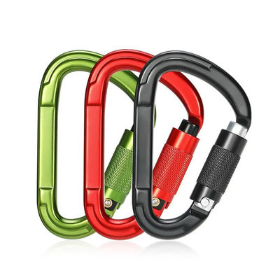 Industrie lourde Carabiner en forme de D en alliage d'aluminium de 25 kN pour l'escalade