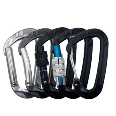 Carabiner à vis de verrouillage de l'équipement d'escalade en aluminium de 12 kN pour le gymnase et l'exploration en plein air