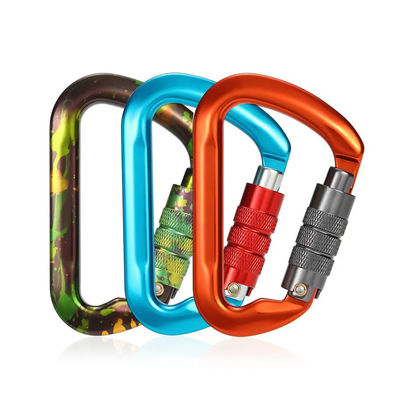 Aluminium 30KN Forme D Grimpeur Snap Hook Carabiner extérieur personnalisé