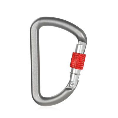 Carabiner d'escalade en aluminium à ressort en forme de D et à crochets pour activités de plein air et randonnées