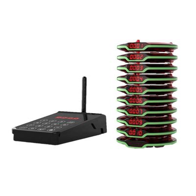 Service de restauration Système d'appel sans fil privé avec batterie au lithium de 500 mAh et couleur caoutchouc noir