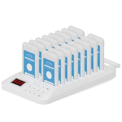 300mAh batterie au lithium Système d'appel de serveur sans fil vibrant Application Buffet Couleur Vin Red Pager avec base noire