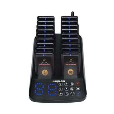 acheter 16 Pagers à roulettes vibrantes pour les clients en file d'attente Wine Red Pager et batterie au lithium de 300 mAh online manufacture