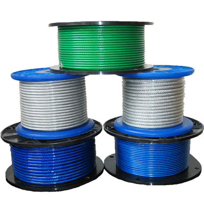 acheter Direct de 5/32 pouces à 7/16 pouces câble en acier revêtu en PVC 7x7 / 7x19 de qualité en acier au carbone longueur 100-2000m online manufacture