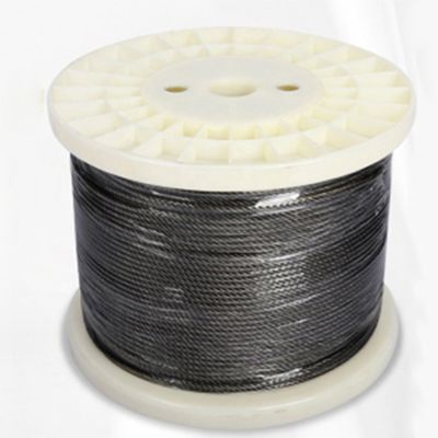 acheter 7x7 Construction câble de câble en acier inoxydable câble de garde 200FT noir T316 câble d'avion pour le pont rails escaliers balustrade online manufacture