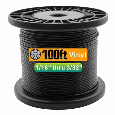 acheter 7x7 fil métallique recouvert de vinyle noir 1/16 pouces surmoulé à 3/32 pouces fil de guide de lumière extérieure 100ft Service de traitement Autre online manufacture
