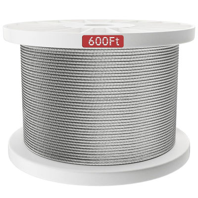 Un bon prix. Cable en acier inoxydable T316 de 600 pieds 7x7 fils pour système de garde-corps de câble de 1/8 pouces en ligne