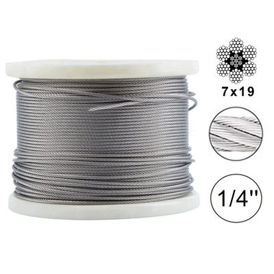 acheter Corde de câble en acier non recouverte de 250 pieds pour garnitures de revêtement de terrasse et garde-corps Système de longueur de 250 pieds T316 Corde en acier inoxydable online manufacture
