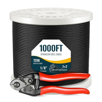 Standard 7x19 1x19 10 mm câble en acier inoxydable 304 pour les rails de pont de balustrade