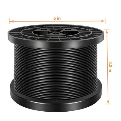 Cable en acier inoxydable 304 revêtu de vinyle noir