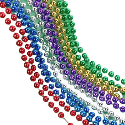 Fonction de la chaîne à rouleaux en plastique à bille en argent de 2,4 mm en vrac