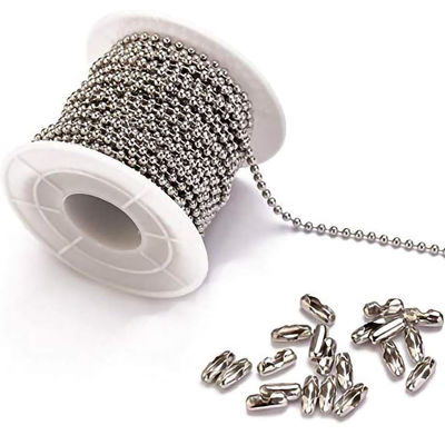 acheter Chaîne à rouleaux essentielle en acier inoxydable de 2,4 mm Chaîne à billes d'argent avec longueur personnalisée online manufacture