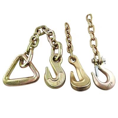 Chaîne de transport G70 à haute résistance en acier jaune recouverte d'un crochet de 20Mn2