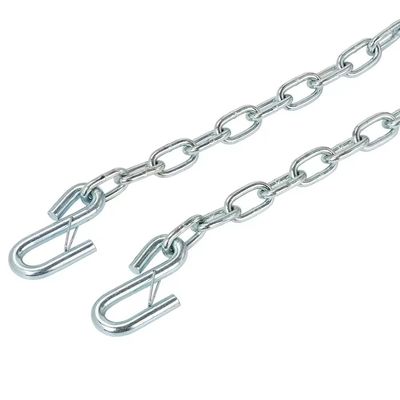 Chaîne de sécurité de remorque de 48 kN avec crochet S de 0,25 pouce de diamètre non standard