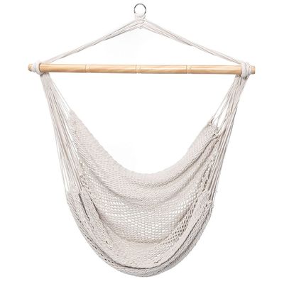 Un bon prix. Chaise suspendue de camping haute capacité en extérieur chaise à hamac à corde blanche avec support en ligne