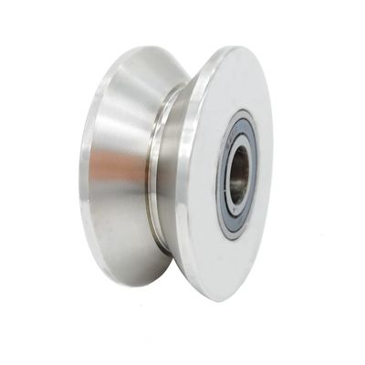 Un bon prix. Roue à rainures en forme de V roue de porte roulante en acier inoxydable roue de porte coulissante en ligne