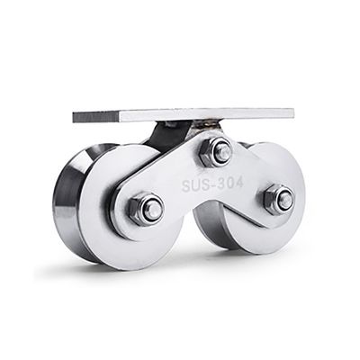 Un bon prix. V Groove Double roues 304 roue à poulie en acier inoxydable pour porte lourde en ligne