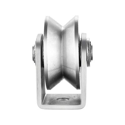 Un bon prix. Roue à rainures en forme de V roue à rainures en acier inoxydable rail lourd roue de porte coulissante en ligne