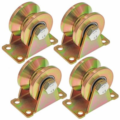 Un bon prix. Porte coulissante à charge lourde roues de matériel roues de porte coulissante pistes roues matériel kit barrière Porte à rouleaux en aluminium en ligne