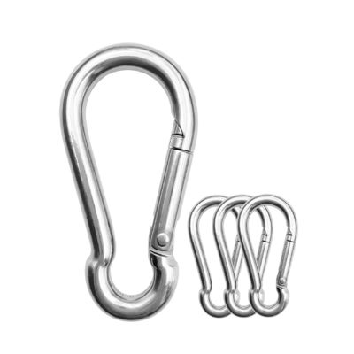 Finition polie Carabiner en acier inoxydable Clips de crochet à ressort avec acceptation OEM
