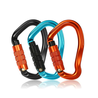 Clips de carabiner en aluminium à verrouillage sécurisé avec finition galvanisée et crochet