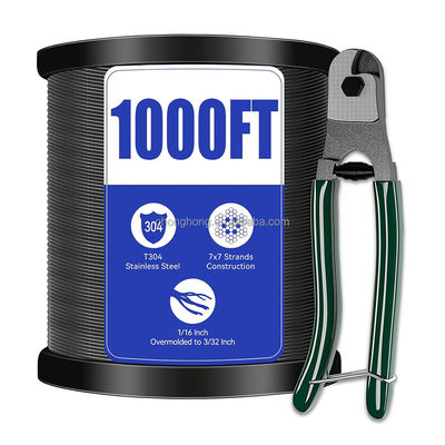 Un bon prix. Corde en acier inoxydable noir 304 1/16 