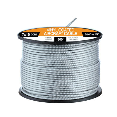 Un bon prix. Cable d'avion en acier galvanisé de haute résistance 1770MPa 7x19 3/16