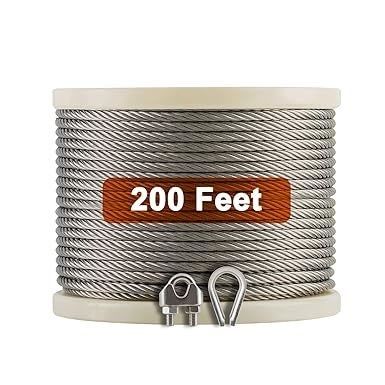 Un bon prix. Cable d'avion galvanisé 7X19 6 mm en acier inoxydable 304 pour applications de clôture en ligne