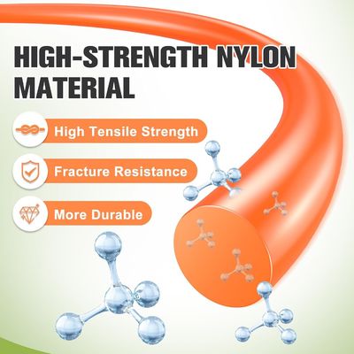 150 pieds de corde de mangeur d'herbes 1.0 mm-5.5 mm ligne de découpage ronde Orange ligne de découpage de corde de nylon pour le remplacement universel