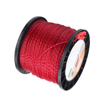 Un bon prix. 2.7mm / 0,10 pouces ligne de taille ronde ronde 3 lbs. 690 ft ligne d'outil de coupe rouge ligne de tondeuse de mauvaises herbes en ligne