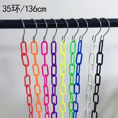 1.3m Longueur / 23 trous Chaîne en plastique Vêtements en plastique colorés Collier Armoire Collier Collier Économie d' espace Organiseur Collier