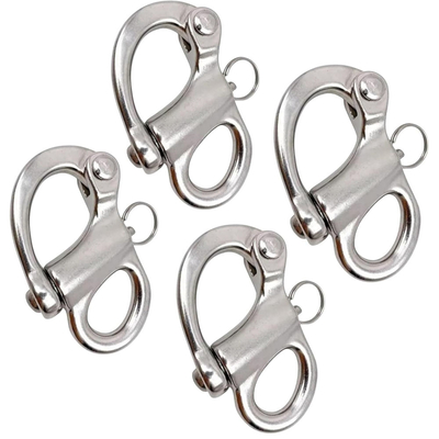 Un bon prix. Mousqueton en acier inoxydable 316 de 35 mm pour suspension de corde de levage en ligne