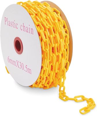 Un bon prix. Chaîne en plastique jaune résistante aux intempéries avec une longueur personnalisable pour des applications de sécurité et de barrière en ligne