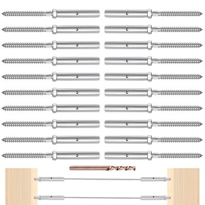 Un bon prix. T316 Matériel de garde-corps pour câbles en acier inoxydable avec câbles en acier inoxydable de 3/16 pouces, vis de retard et emballage personnalisable en ligne