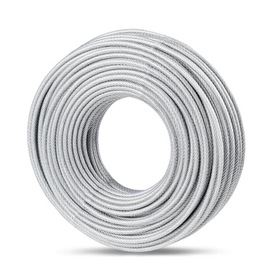 Un bon prix. Câble en acier inoxydable avec revêtement PVC 1x7 7x7 1x19 7x19 pour la construction, le formage à froid de l'acier et le cintrage, norme AiSi en ligne