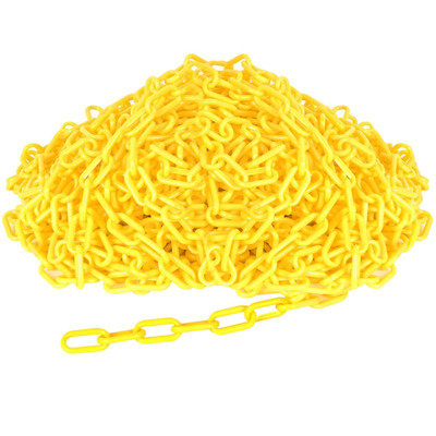 Un bon prix. Chaîne en plastique de 8 mm Chaîne en plastique jaune Liens de chaîne en plastique Sécurité du trafic Chaîne de chaîne en plastique PE en ligne