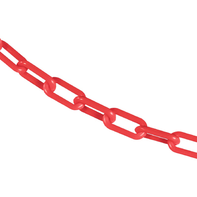 Un bon prix. Chaîne de liaison à revêtement plastique rouge, barrière de sécurité routière PE, chaîne d'avertissement de circulation en ligne