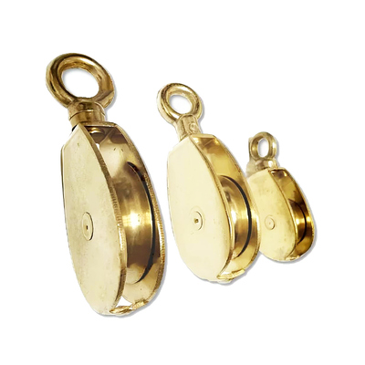 Un bon prix. Poulie en laiton Poule de drapeau en laiton Poule de remplacement de poulie d'accessoire pour système de poulie de corde en ligne