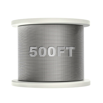 Un bon prix. 7x7 500 pieds T 316 câble de qualité marine 1/8 câble en acier inoxydable pour avion en ligne