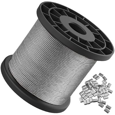 Un bon prix. Câble en acier inoxydable AISI316 poli 3/64